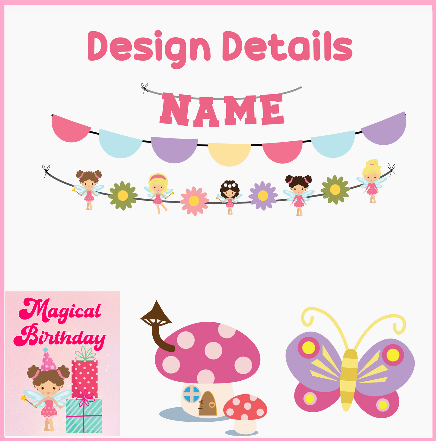Fairy Theme Birthday Party Pack for Girls
