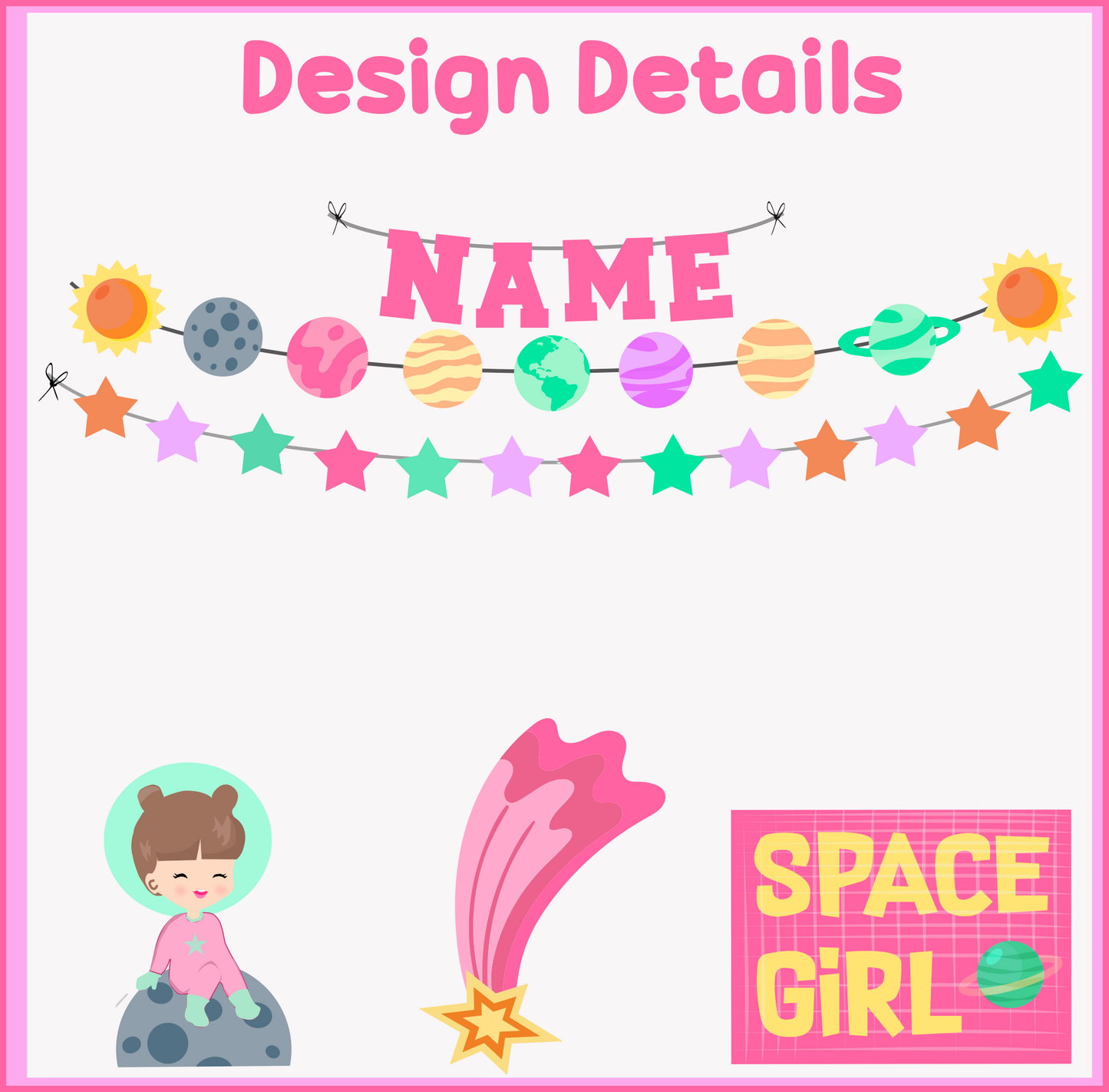 Space Theme Birthday Party Pack for Girls