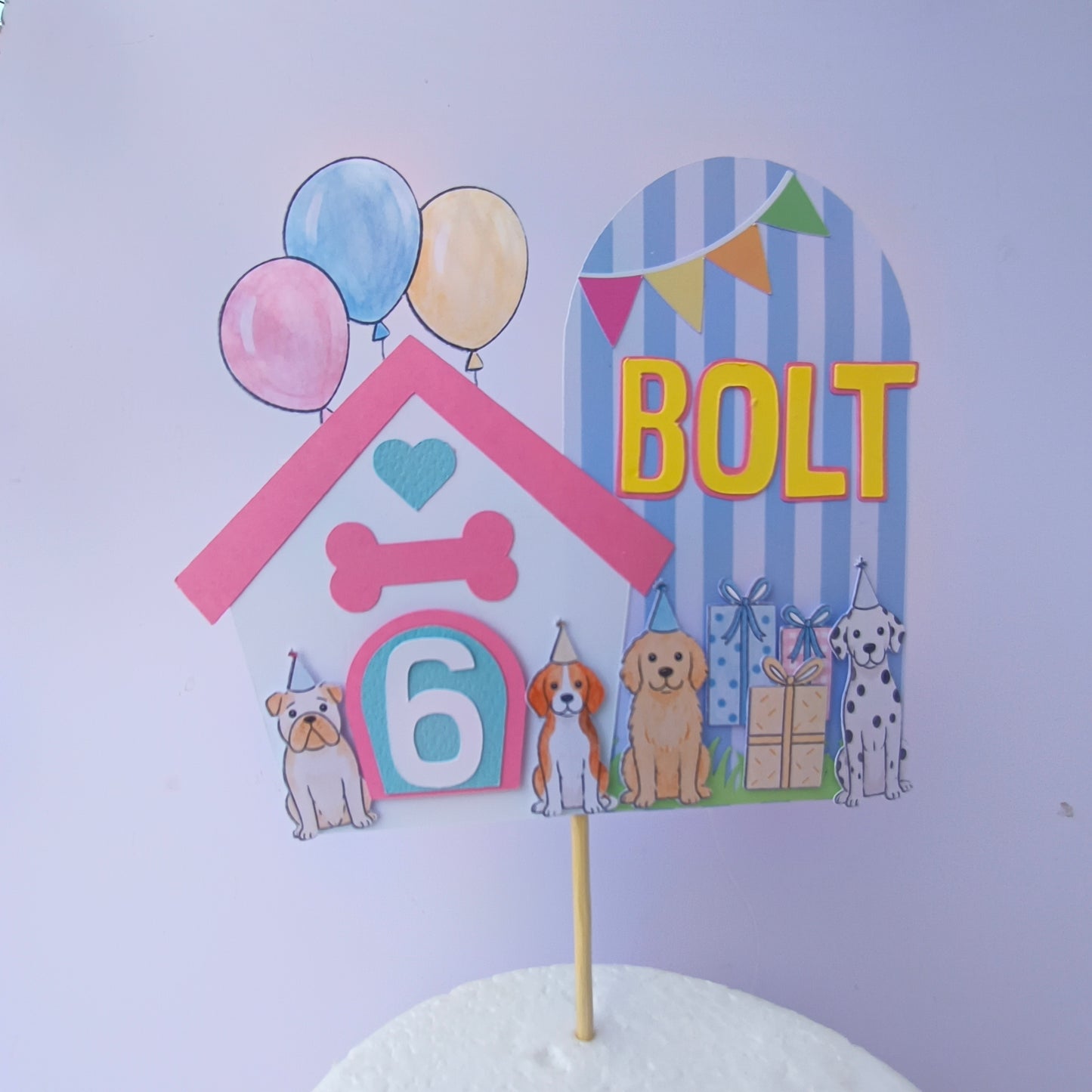 Puppy Dog Cake Topper – Handcrafted Party Decoration