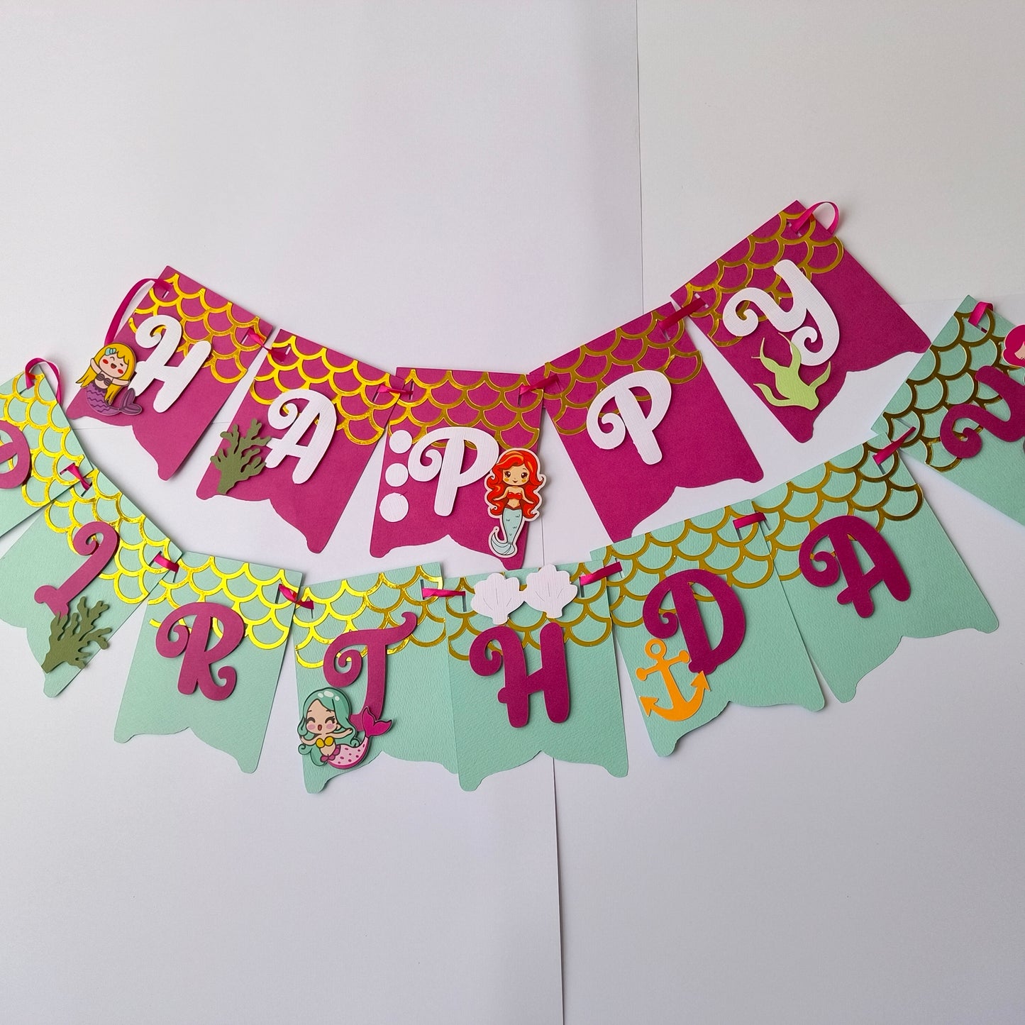 Handcrafted Mermaid Birthday Banner