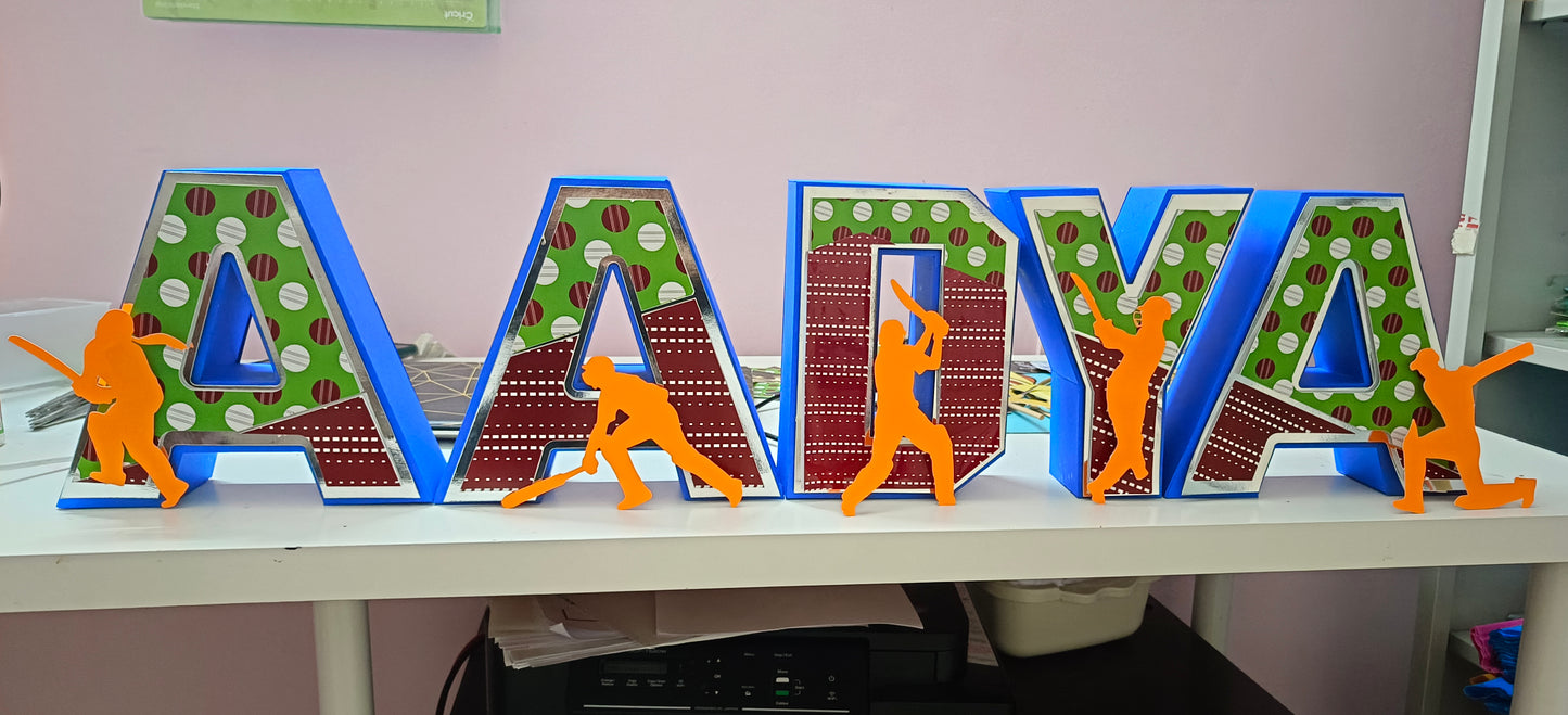 Cricket 3D Name Letters - Customizable Birthday Decoration