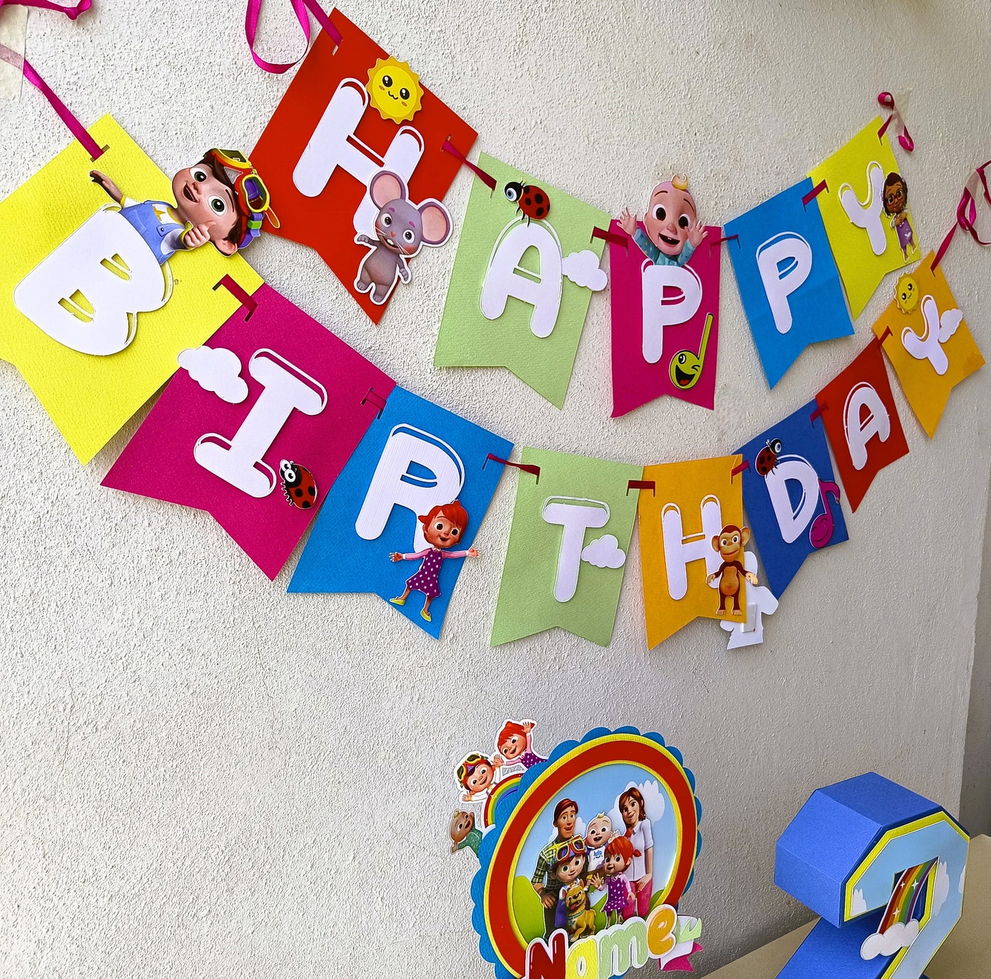 Handcrafted Cocomelon Birthday Banner - Personalized Party Décor