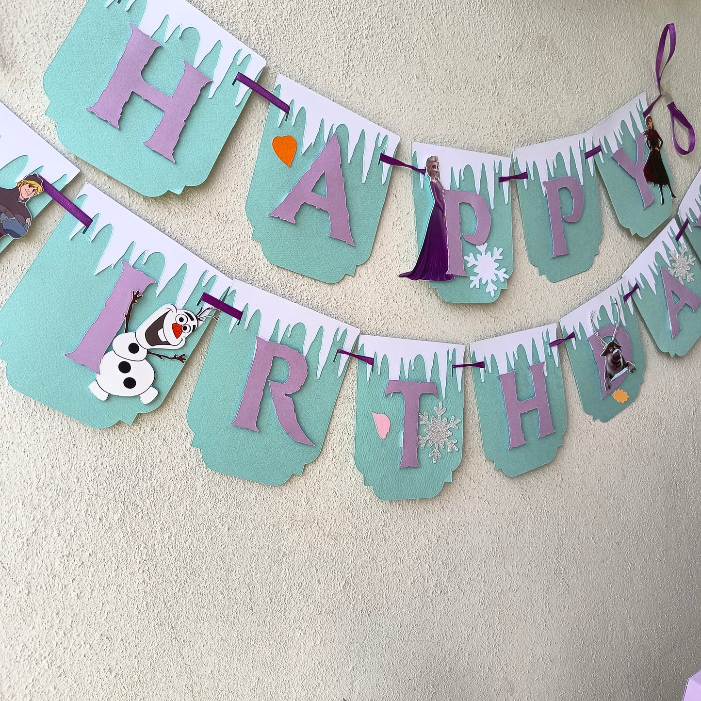 Handcrafted Frozen Birthday Banner - Personalized Elsa & Anna Party Décor