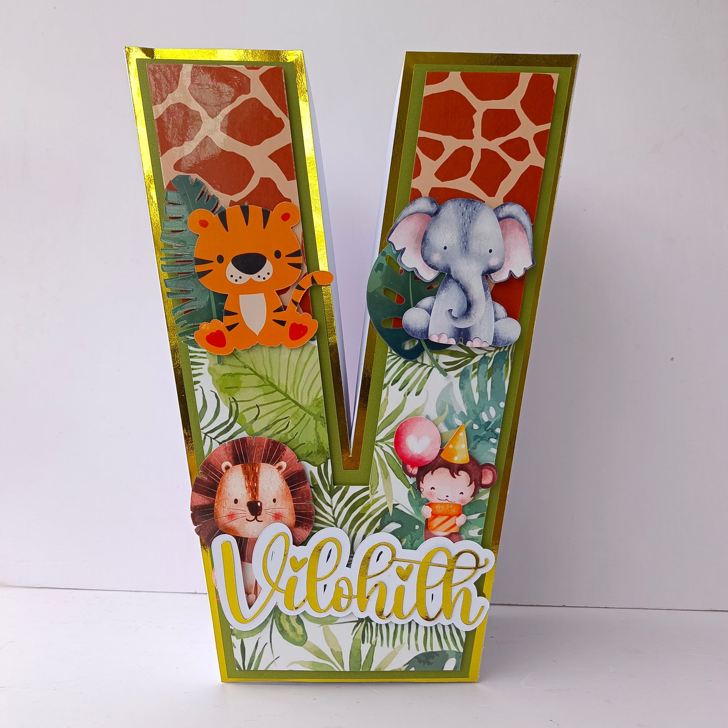 Jungle 3D Letter Birthday Decoration - Customizable with Name or Age
