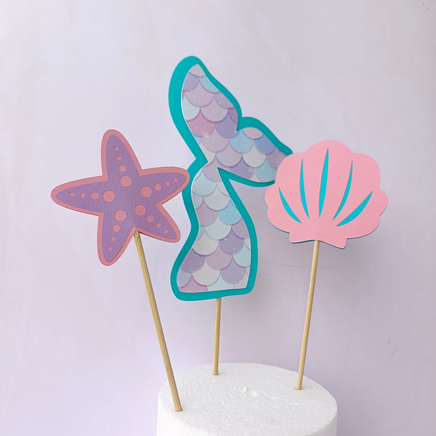 Handcrafted Mermaid Cake Topper - Birthday Decoration