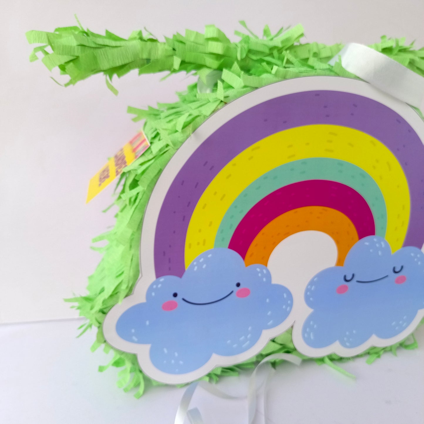 Rainbow Pull-String Piñata - Semi-Handcrafted Party Decoration
