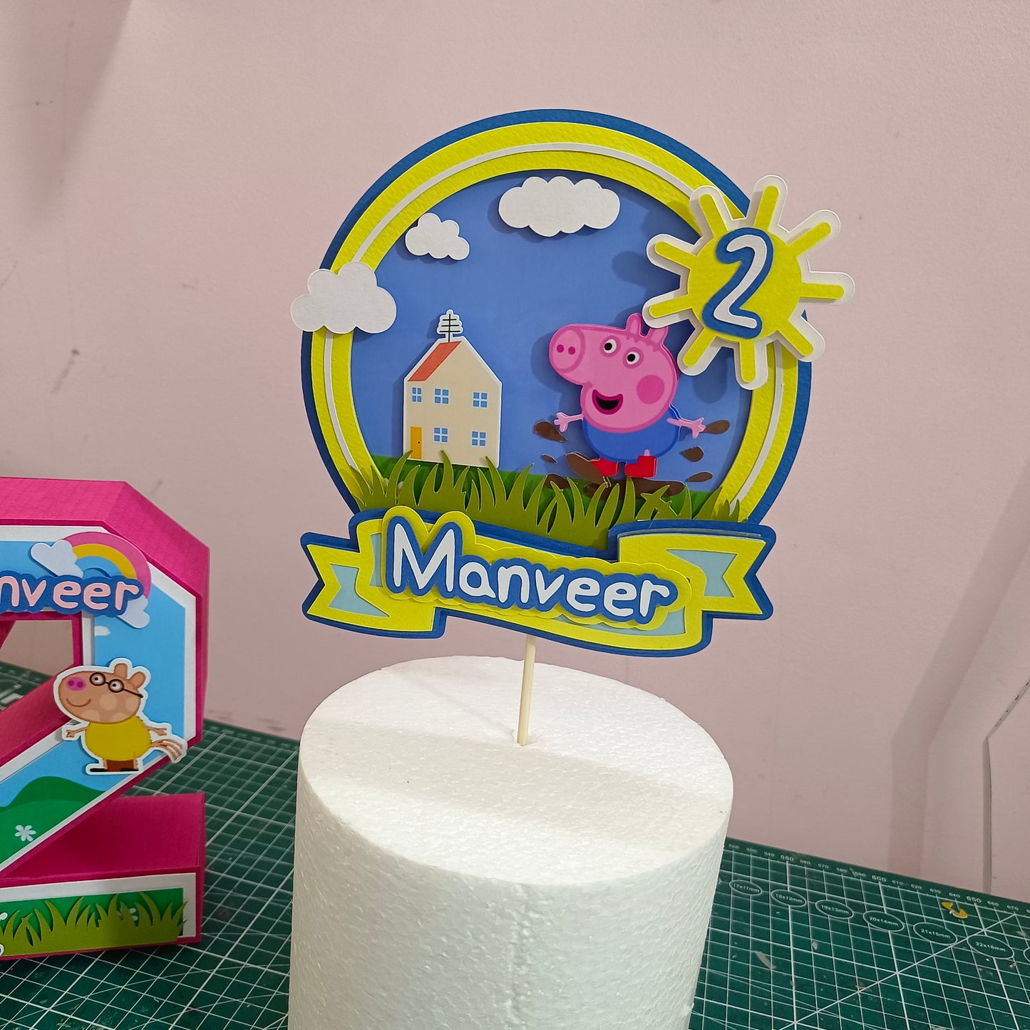 Peppa Pig Cake Topper - Customizable with Name or Age