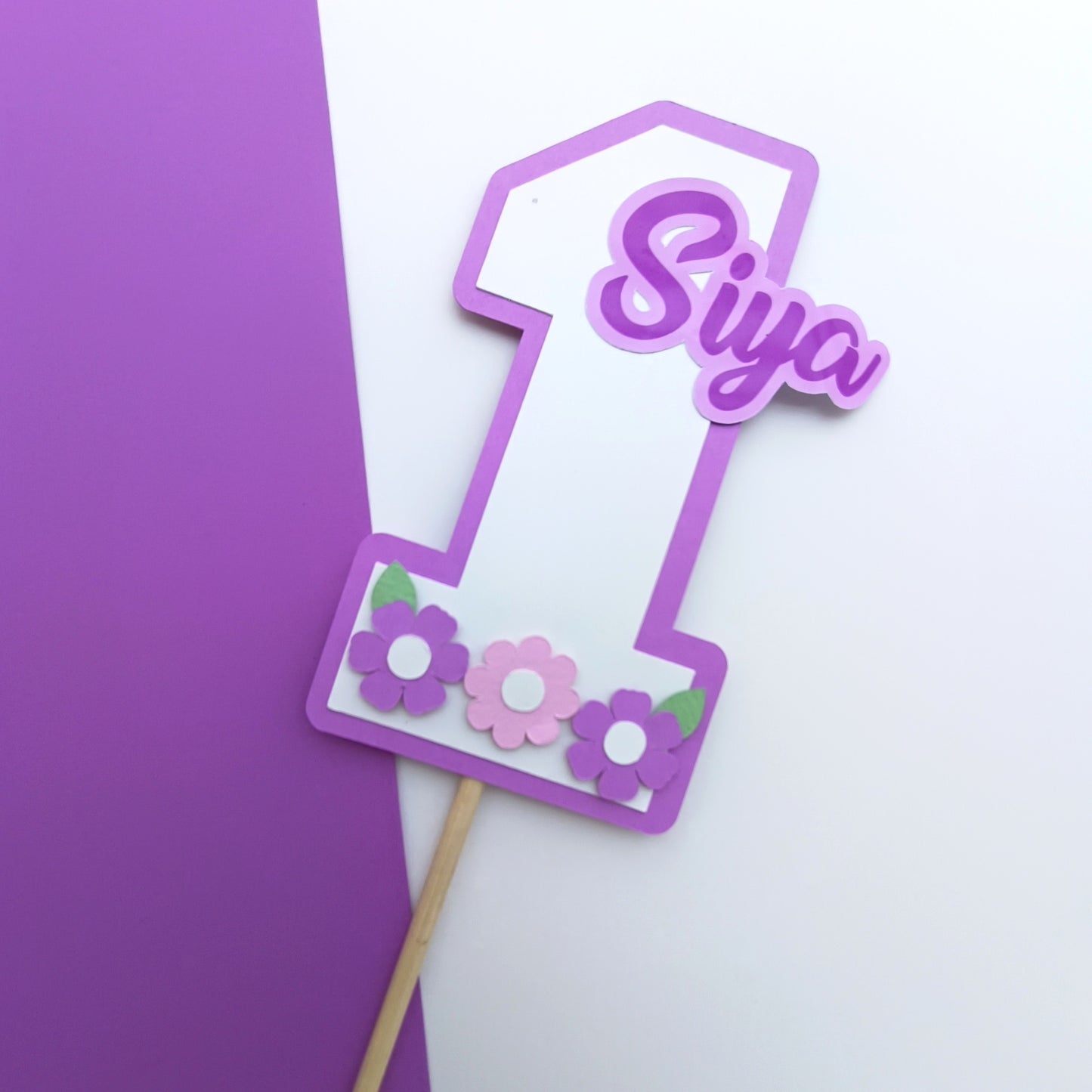 Flower Small Cake Topper – Handcrafted Party Decoration
