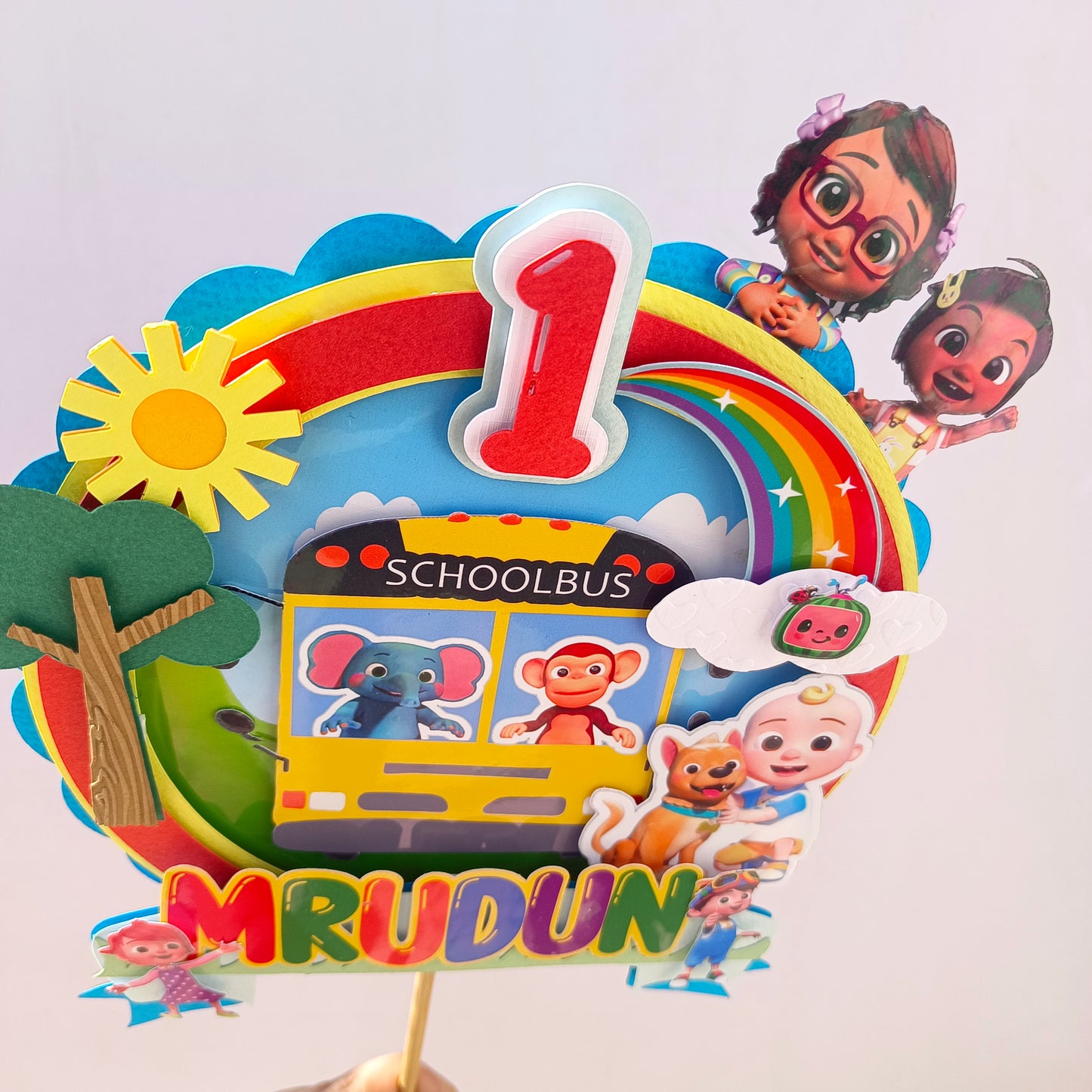 Handcrafted Cocomelon Cake Topper - Customizable with Name and Age