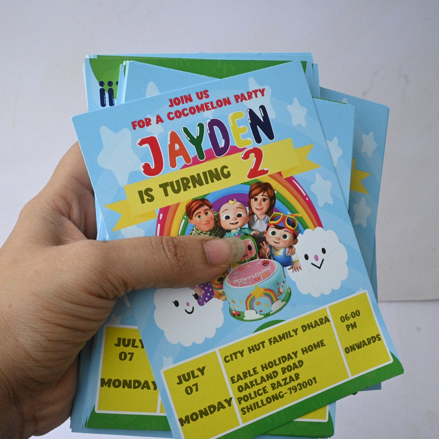 Cocomelon Birthday Invitation Cards - Personalized Party Invites(set of 12)