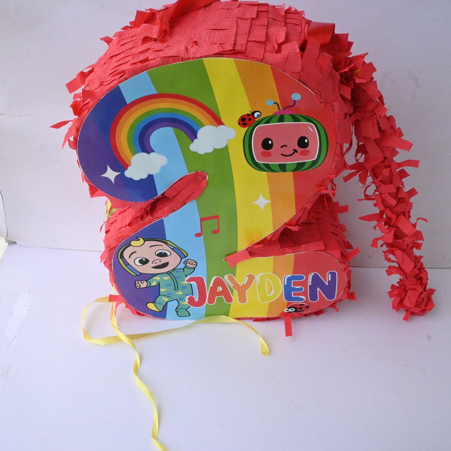 Cocomelon Pull-String Piñata - Semi-Handcrafted Party Decoration