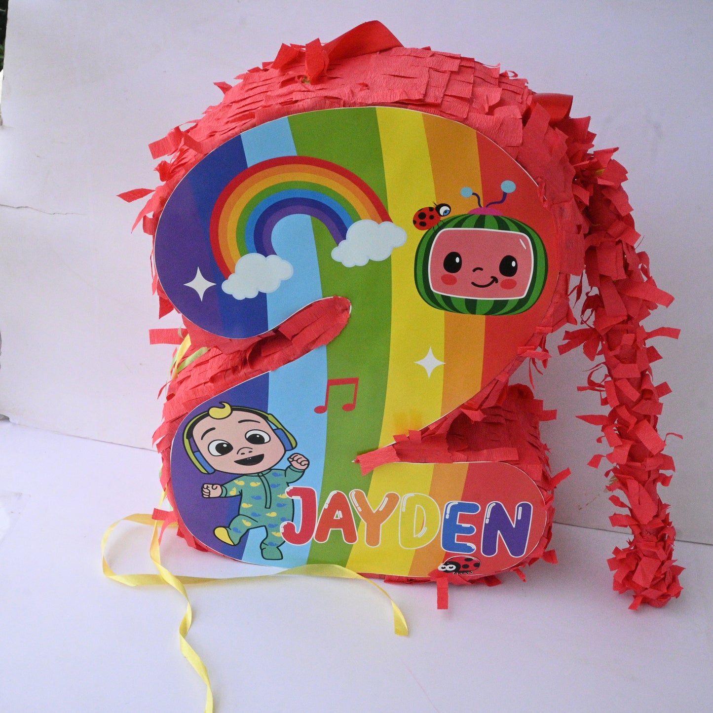 Cocomelon Semi Handcrafted Piñata - Customizable with Name and Age