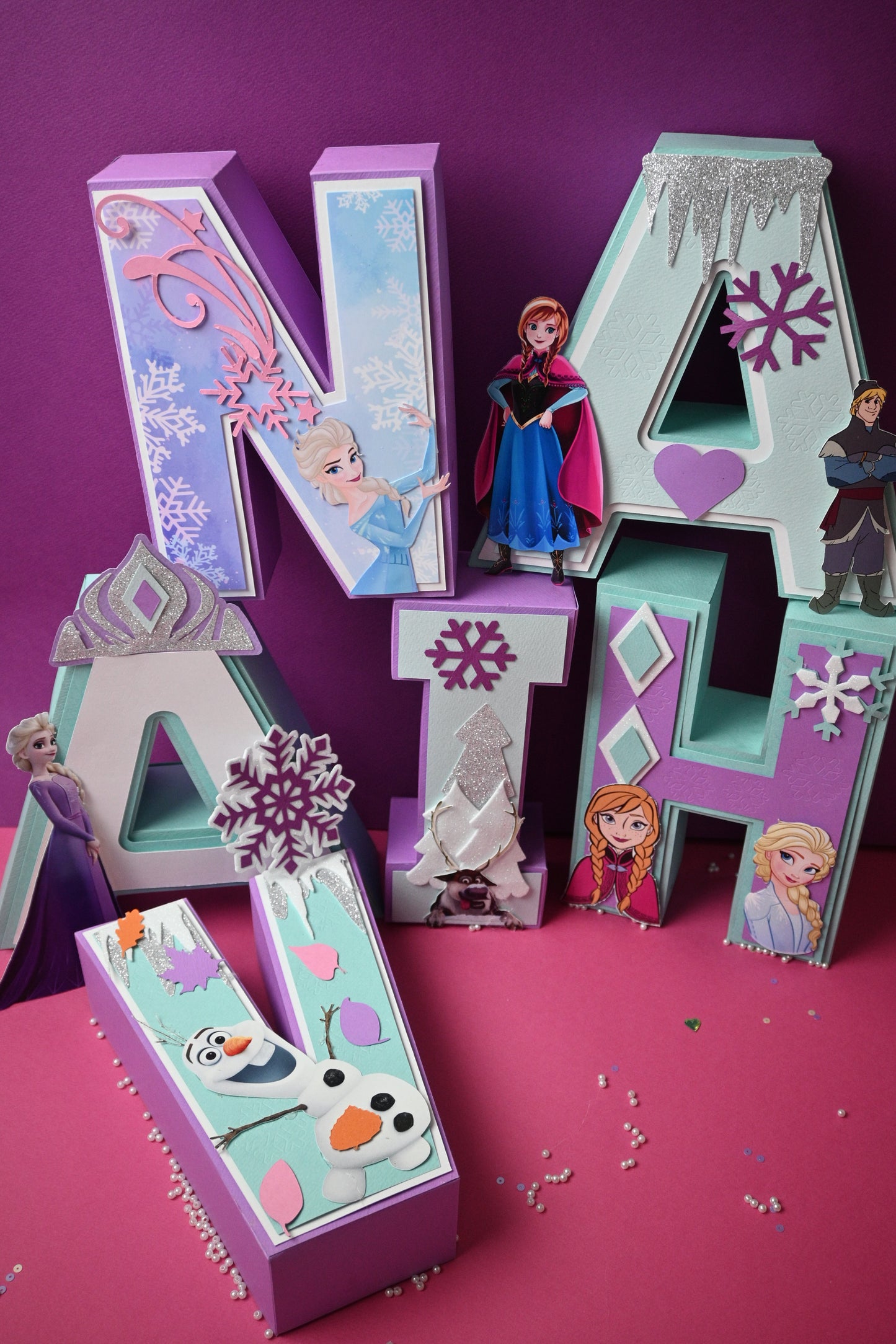 Frozen Theme 3D Name Letters