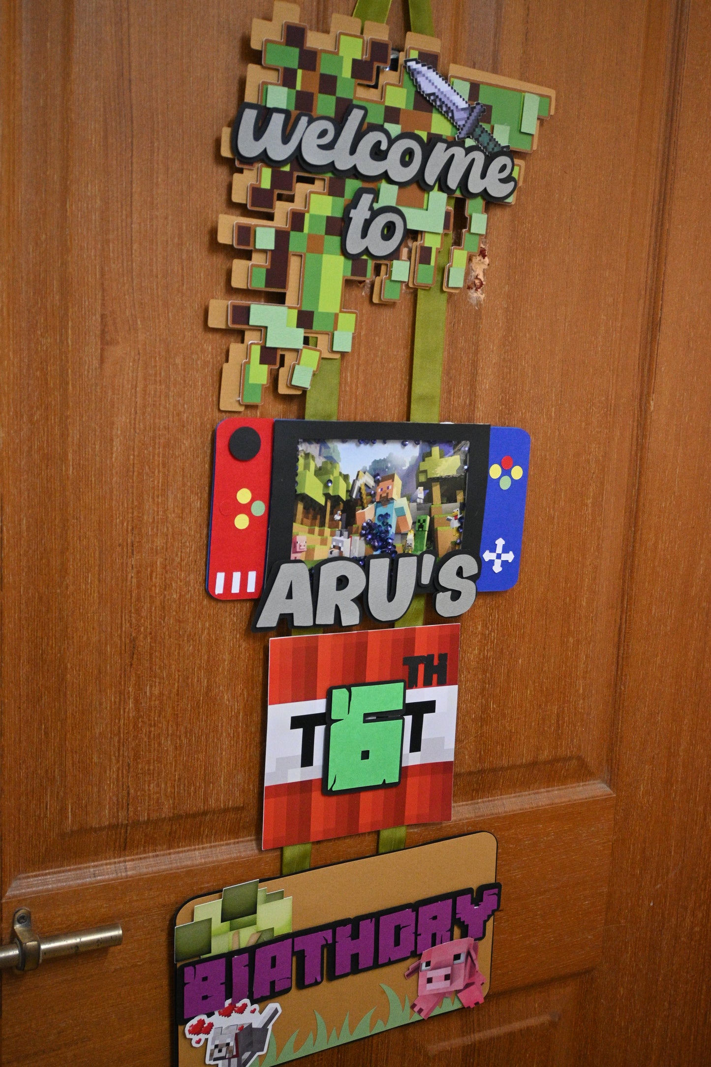 Minecraft Welcome Banner - Handcrafted Party Decoration