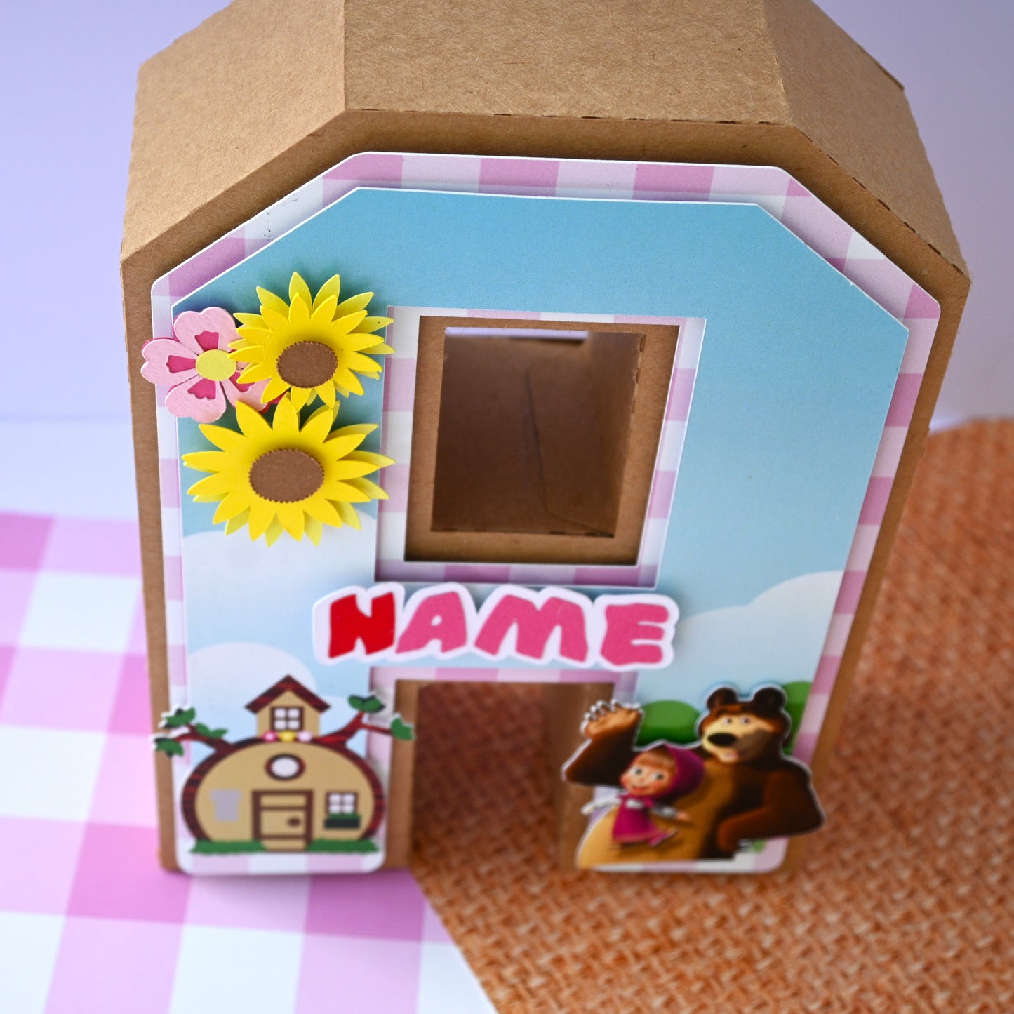 Masha and the Bear 3D Letter Birthday Decoration - Customizable with Name or Age