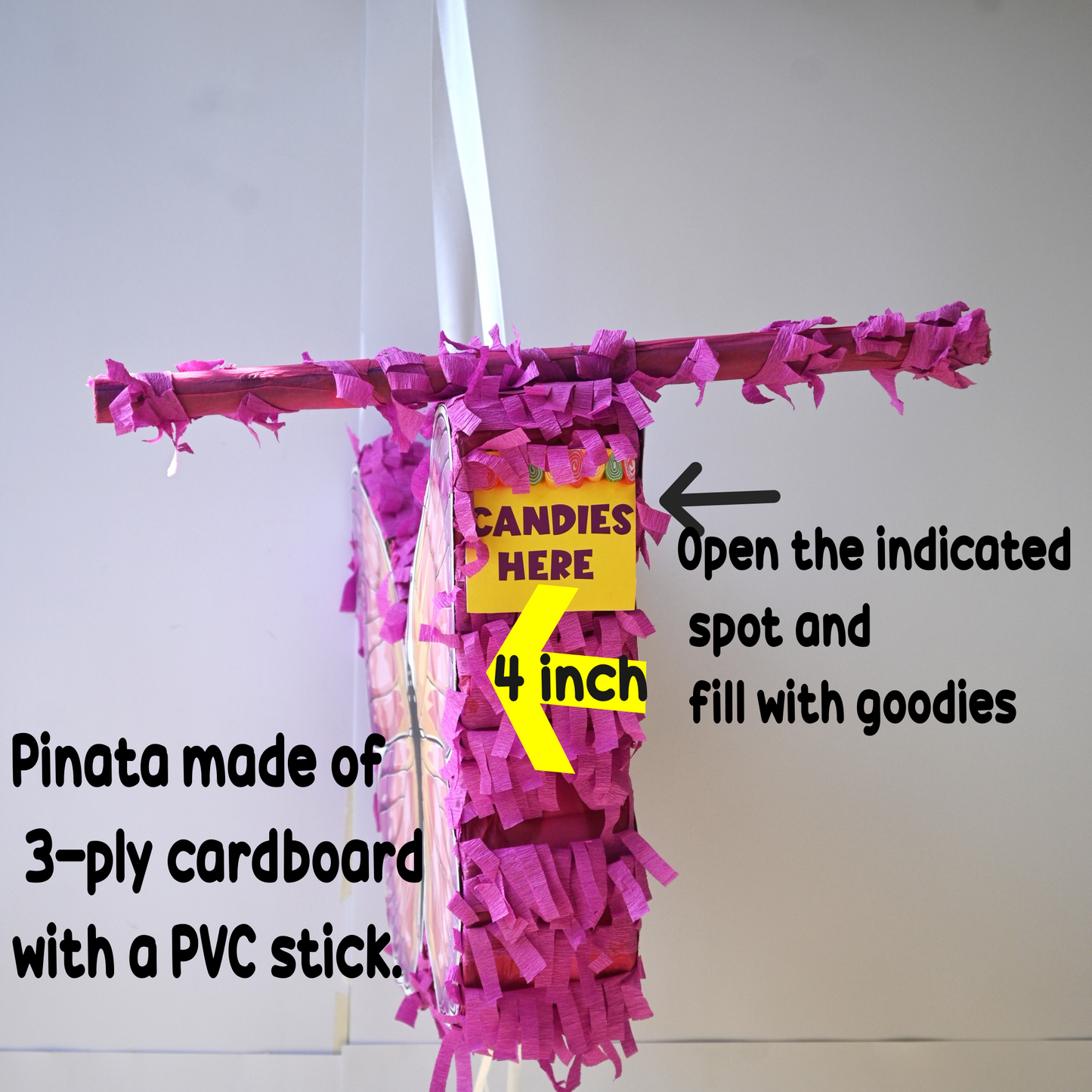 Butterfly Pull-String Piñata - Semi-Handcrafted Party Decoration