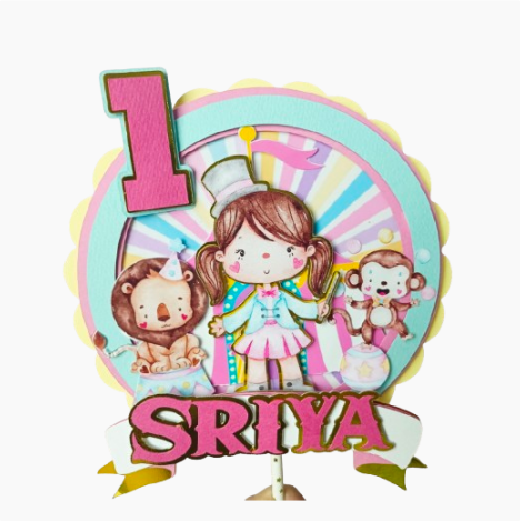 Handcrafted Carnival Cake Topper - Customizable with Name and Age