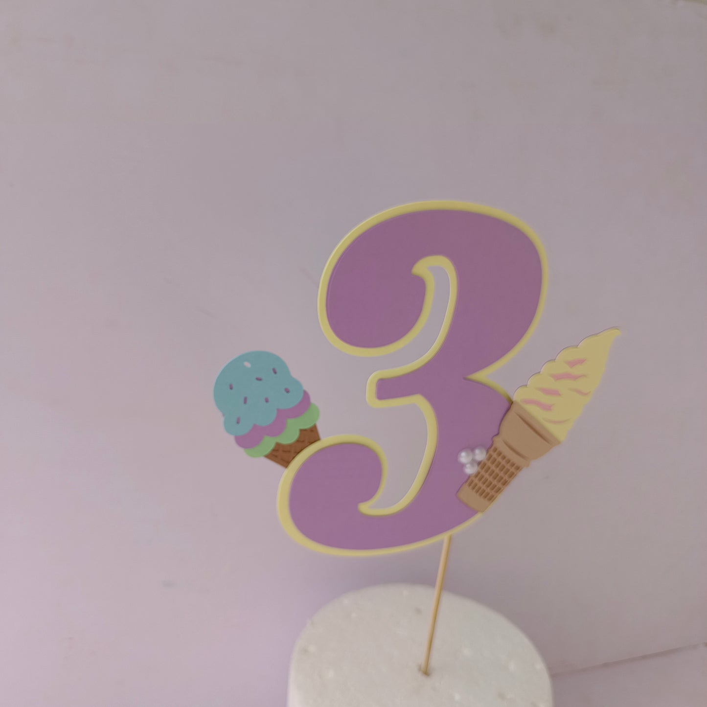 Ice Cream Cake Topper - Customizable with Name and Age