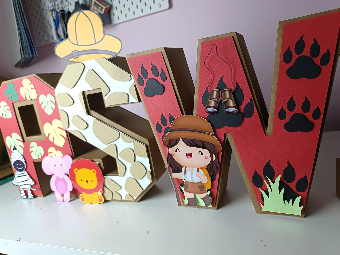 Jungle 3D Letter Birthday Decoration - Customizable with Name or Age