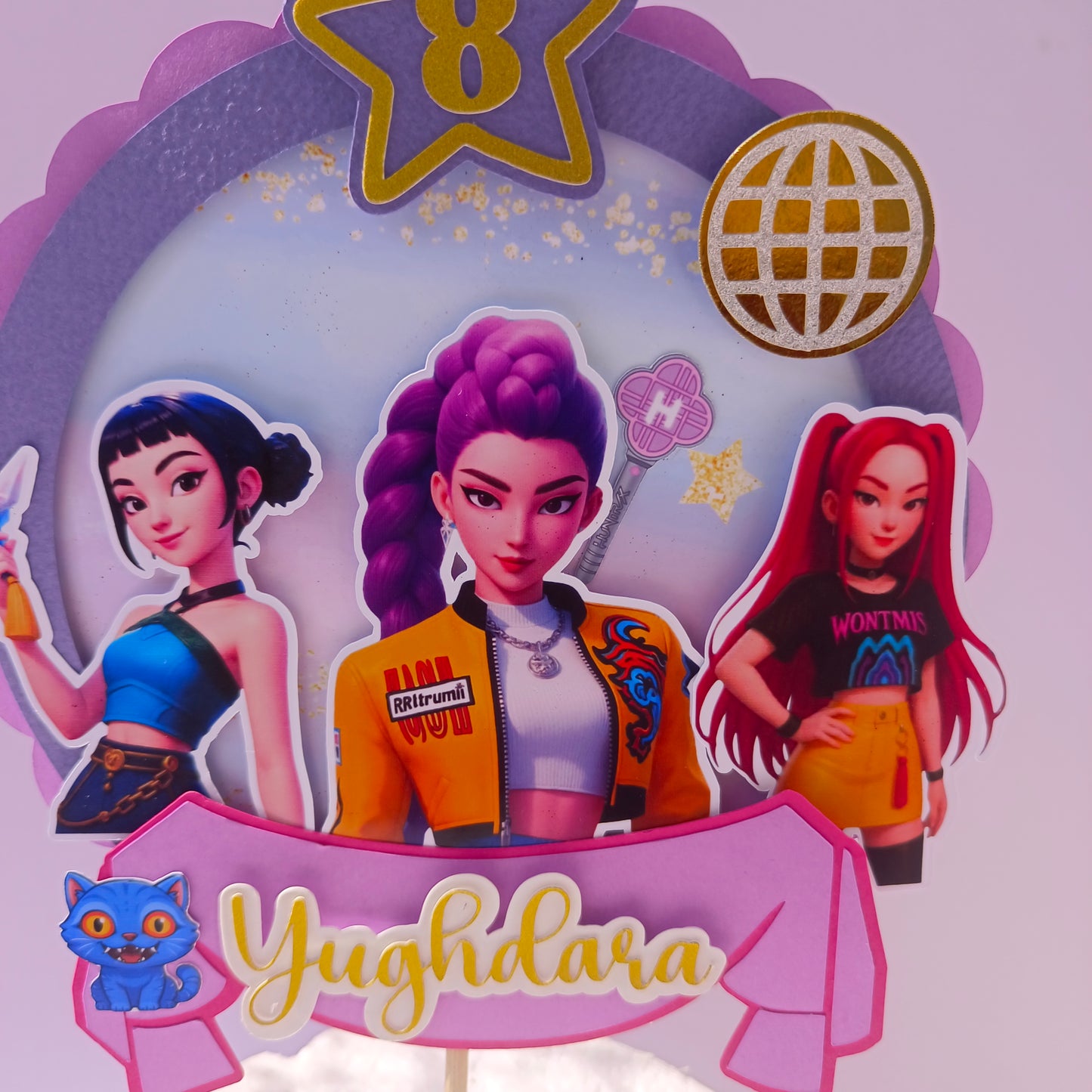 K-Pop Cake Topper - Custom Name & Age - Handcrafted Party Decoration