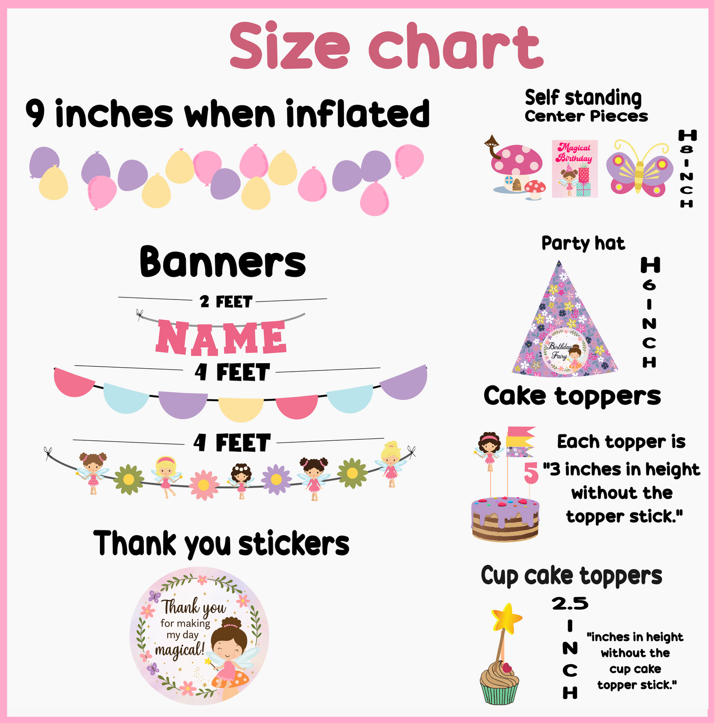 Fairy Theme Birthday Party Pack for Girls