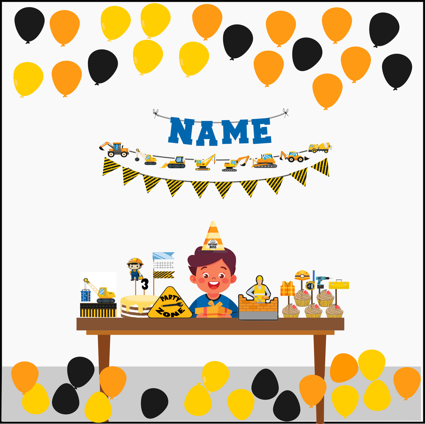 Construction Theme Birthday Party Pack