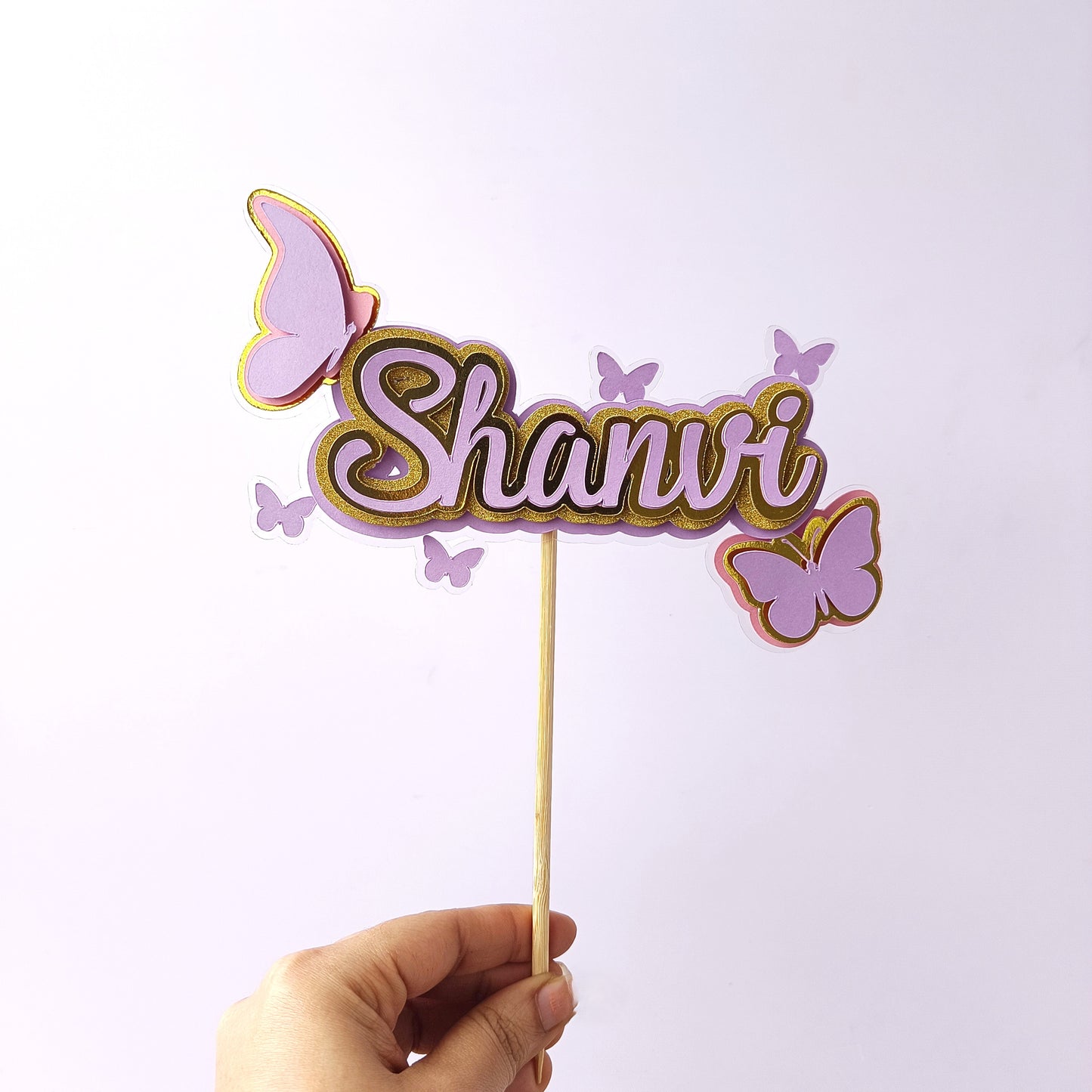 Handcrafted Butterfly Name Topper -