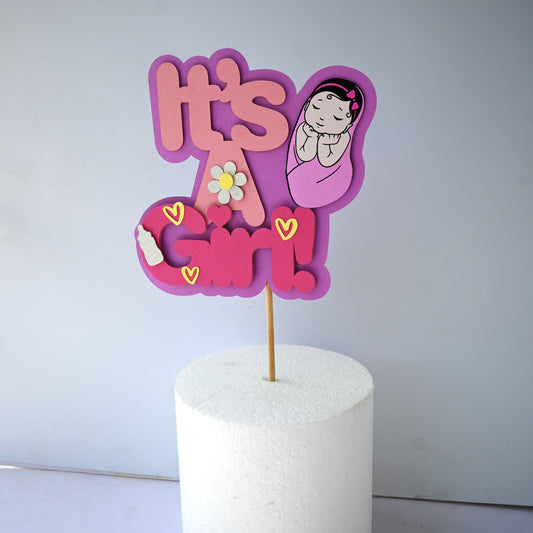 It's a Girl Cake Topper - Baby Shower & Birthday Decoration