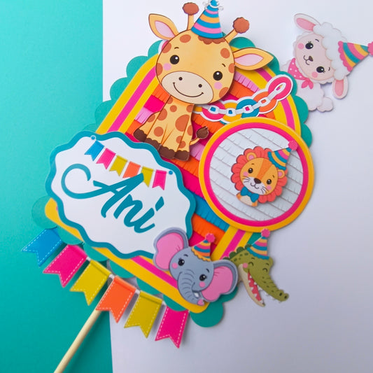 Handcrafted Party Animal Cake Topper