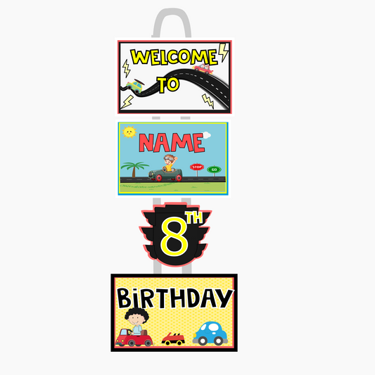 Car Welcome Banner - Custom Name & Age - Party Decoration