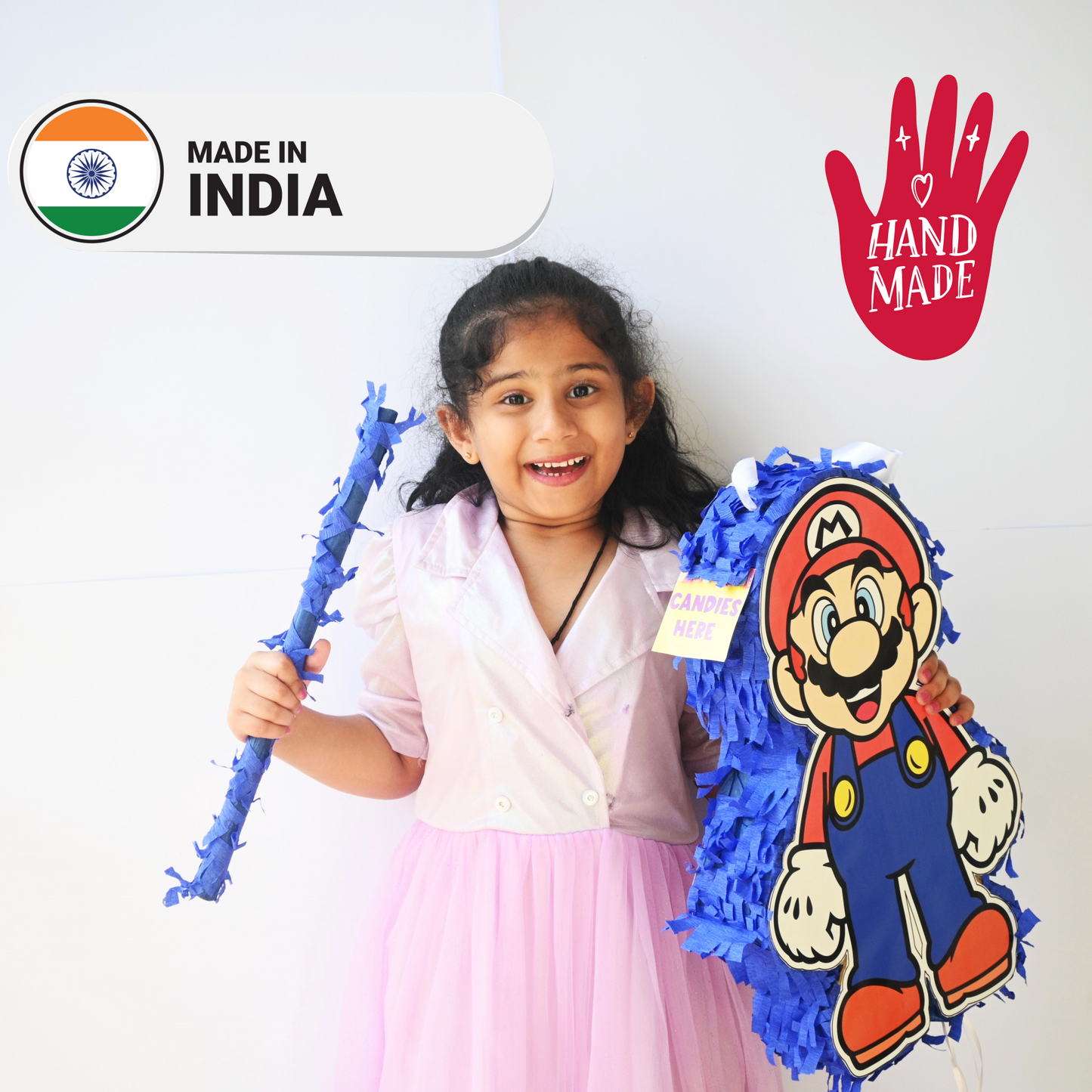 Super Mario Pull-String Piñata - Semi-Handcrafted Party Decoration