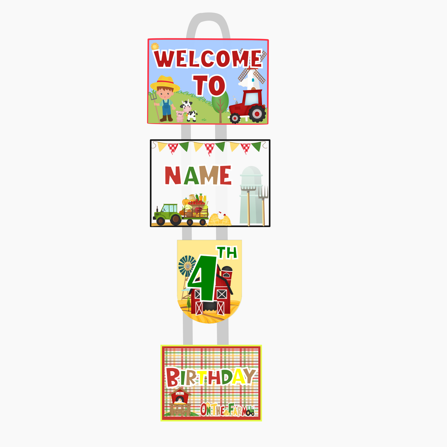 Farm Welcome Banner - Custom Name & Age - Party Decoration