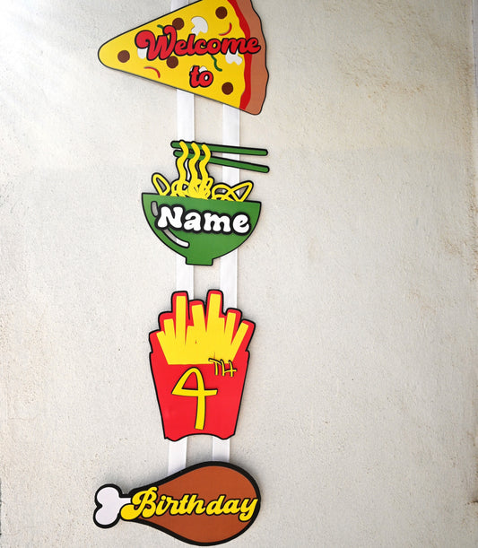 Foodie Welcome Banner - Custom Name & Age - Party Decoration