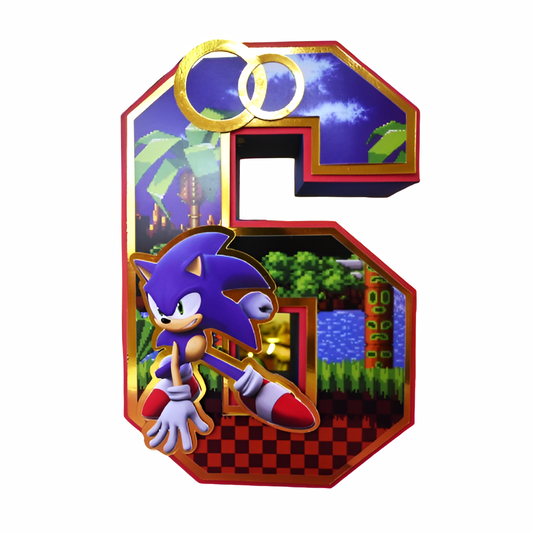 Sonic 3D Letter Birthday Decoration - Customizable with Name or Age
