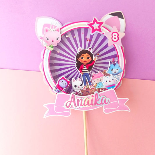 Gabby Dollhouse Shaker Cake Topper