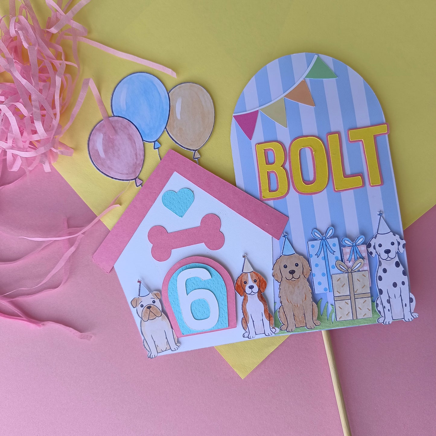 Puppy Dog Cake Topper – Handcrafted Party Decoration