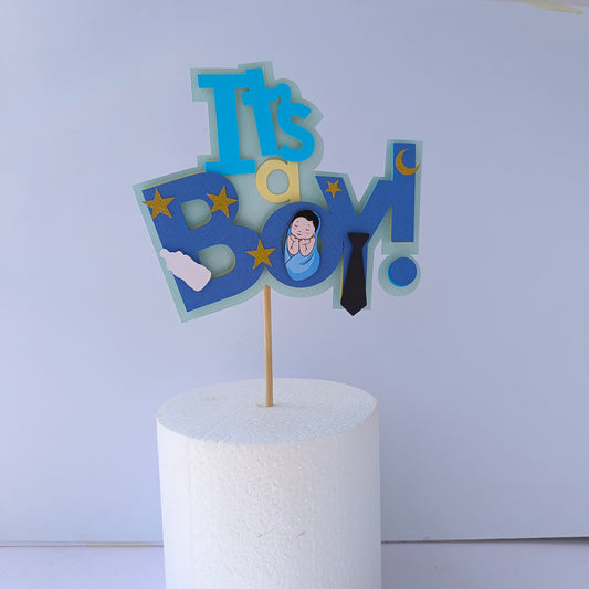 It's a Boy Cake Topper - Baby Shower & Birthday Decoration