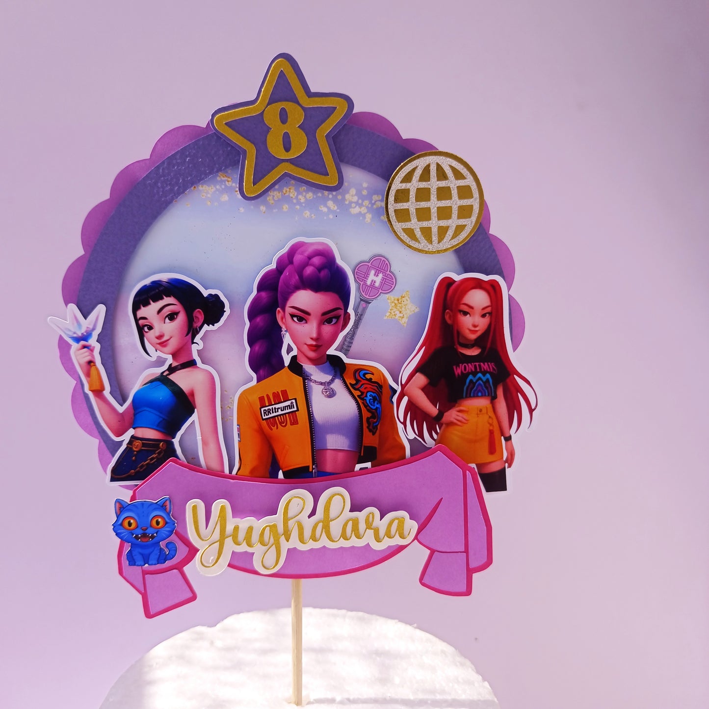 K-Pop Cake Topper - Custom Name & Age - Handcrafted Party Decoration