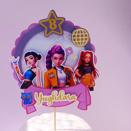 K-Pop Cake Topper - Custom Name & Age - Handcrafted Party Decoration