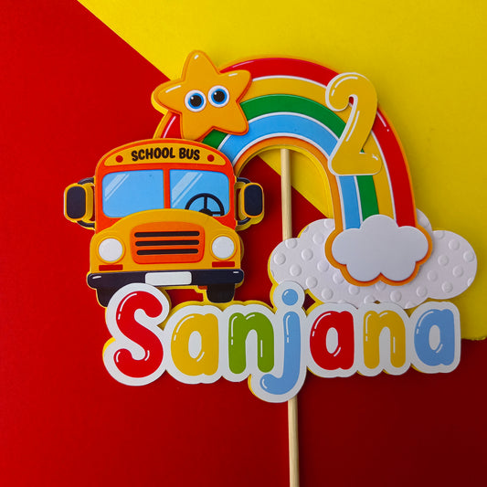 Wheels on the Bus Cake Topper