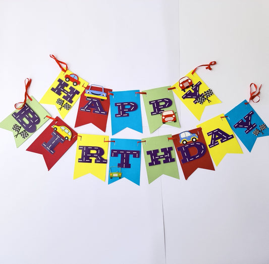 Handcrafted Car Birthday Banner