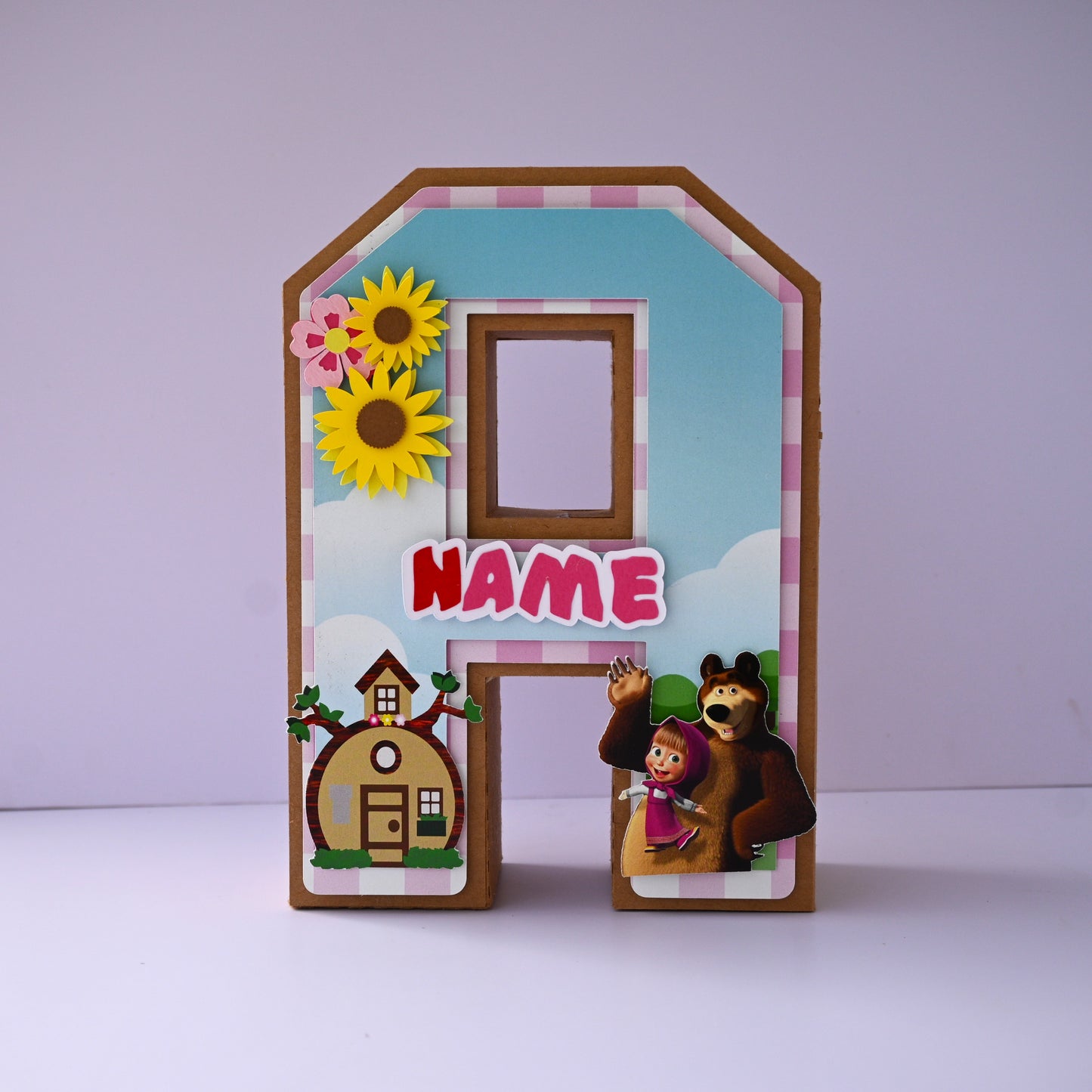 Masha and the Bear 3D Letter Birthday Decoration - Customizable with Name or Age