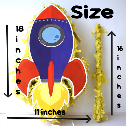 Rocket Pull-String Piñata - Semi-Handcrafted Party Decoration
