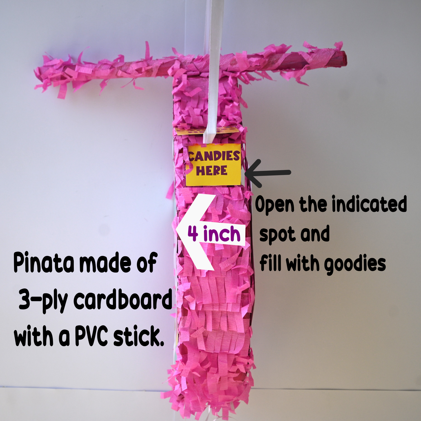 Unicorn Pull-String Piñata - Semi-Handcrafted Party Decoration