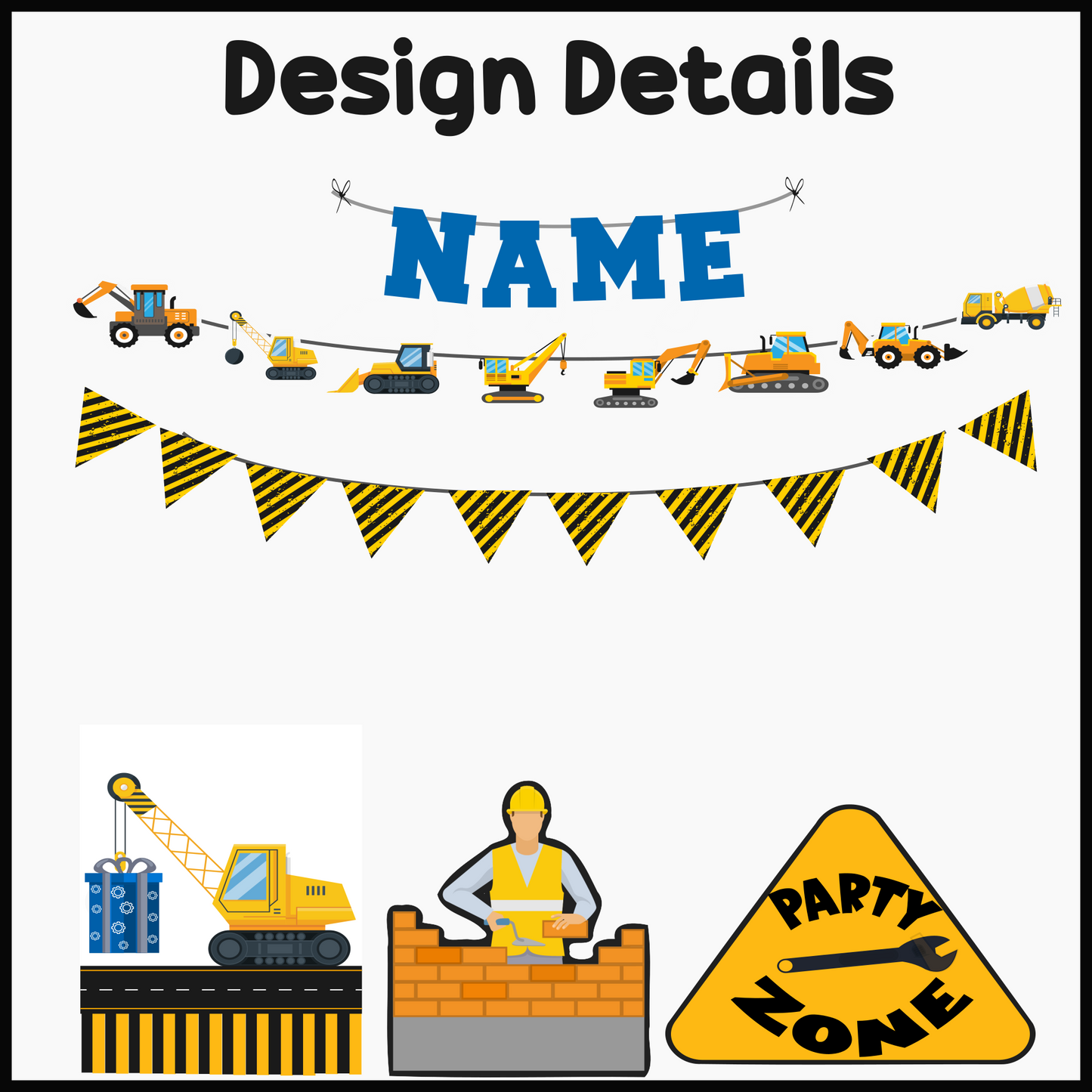 Construction Theme Birthday Party Pack
