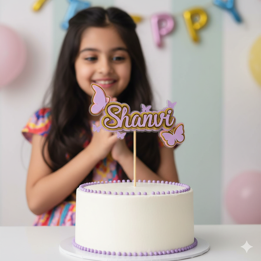 Handcrafted Butterfly Name Topper -