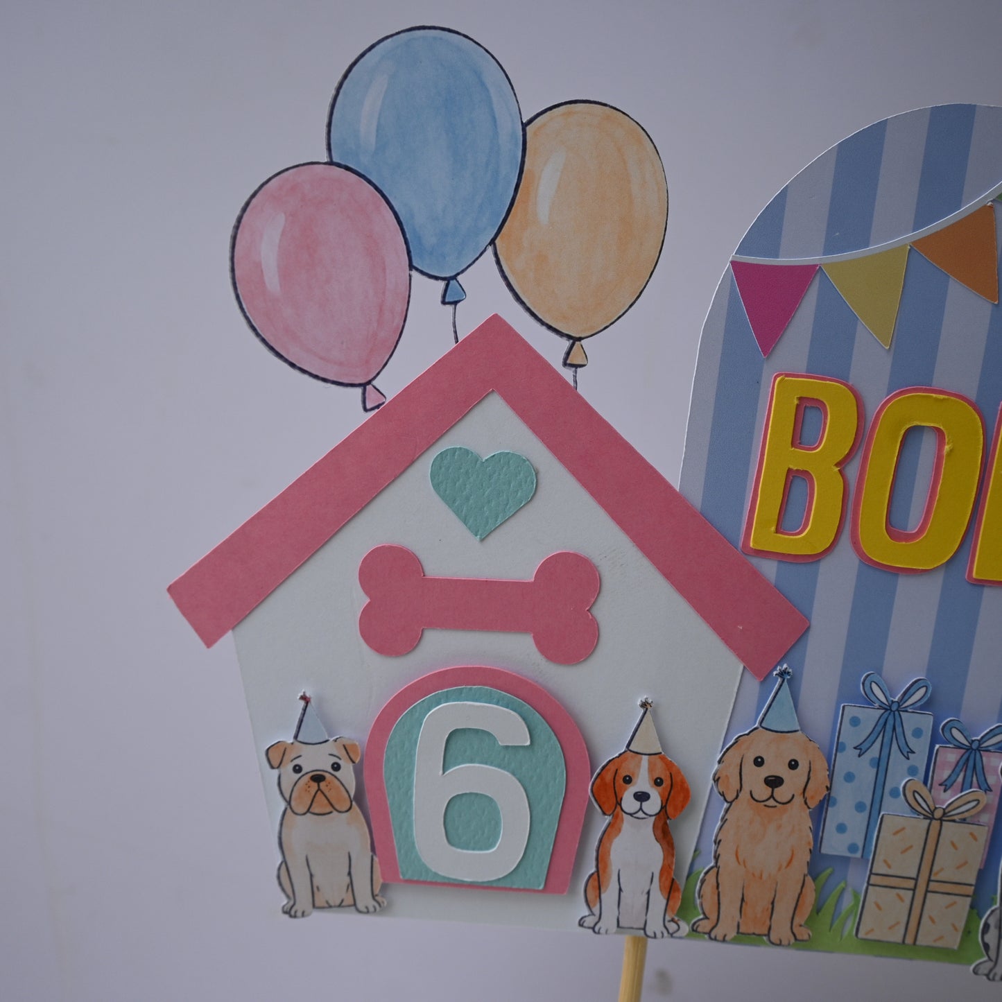 Puppy Dog Cake Topper – Handcrafted Party Decoration