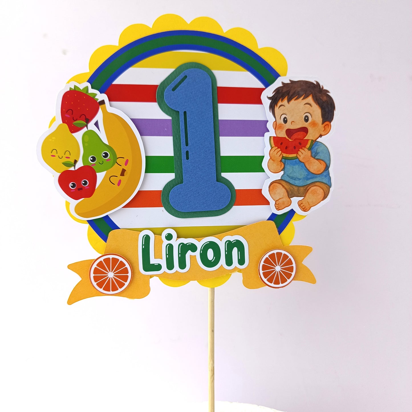 Fruit Theme Cake Topper – Handcrafted Party Decoration