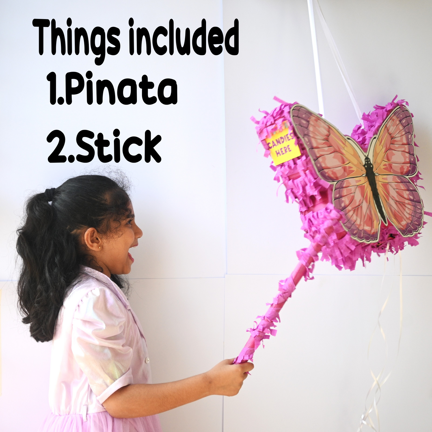 Butterfly Pull-String Piñata - Semi-Handcrafted Party Decoration