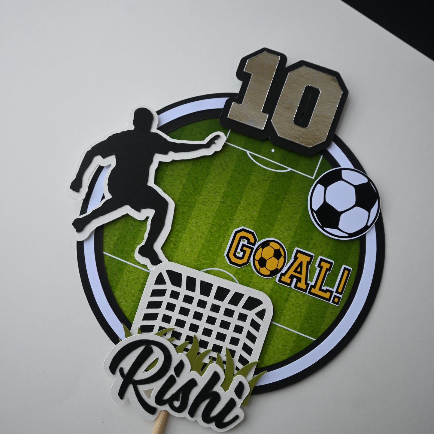 Football Theme Cake Topper – Handcrafted Party Decoration